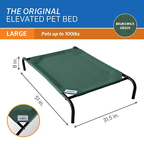 New Gale Pacific Coolaroo The Original Cooling Elevated Dog Bed| Large, Brunswick Green, 51.00" x 31.50" x 8.00"