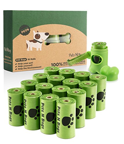 New Pets N Bags Dog Poop Bags Refill Rolls | Unscented, Includes Dispenser