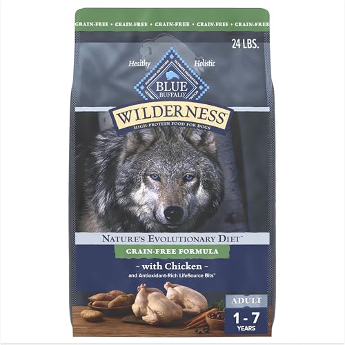 New Blue Buffalo Wilderness Adult High-Protein Dry Dog Food | Chicken • 24 lb