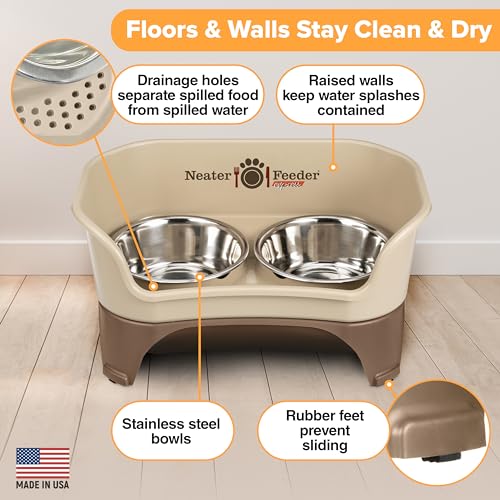 New Neater Feeder Express Mess Proof Elevated Dog Bowls | Cappuccino, Medium/Large