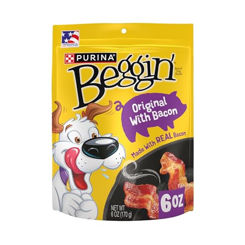 New Purina Beggin' Strips Dog Treats | Original With Bacon • 6 oz pouch