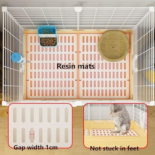 New KOMFGT Rabbit Cage Indoor Bunny Hutch with 2 Pull-Out Trays & Urine Guard | Pink B