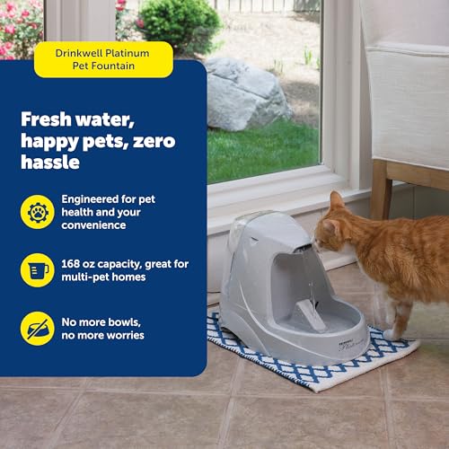 New PetSafe Drinkwell Platinum Water Fountain | Grey, 168 oz