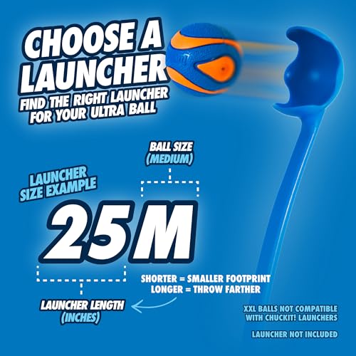 New Chuckit! Ultra Squeaker Balls | Orange/Blue, Medium (2-Pack, 2.5")