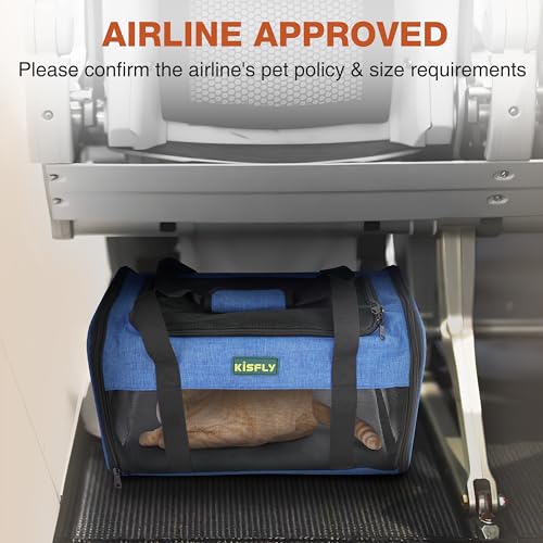 New TSA Approved In Cabin Soft Cat & Dog Carrier | Blue, 17″ × 11″ × 9.5″