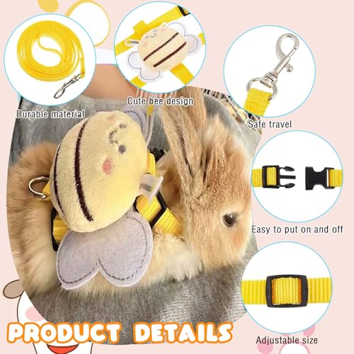 New ABSOK Small Pet Cute Vest Harness Leash Set | 4 Sets, Bees