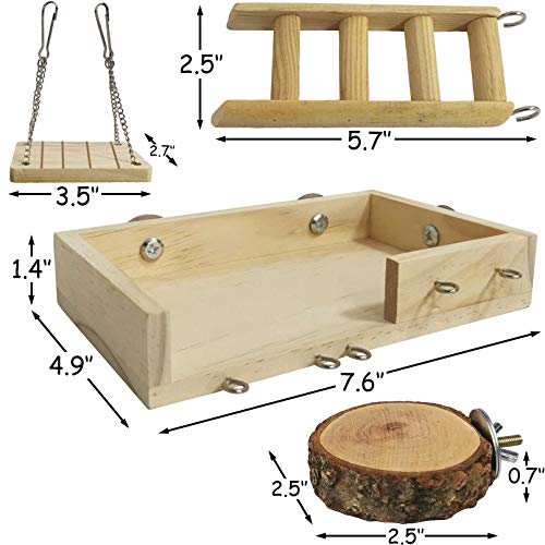 New kathson Hamster Toy Set with Platform Ladder Swing | 5 pcs