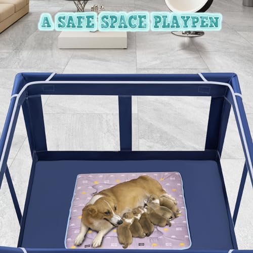 New Generic Puppy Playpen with Gate | Without Cover, Blue