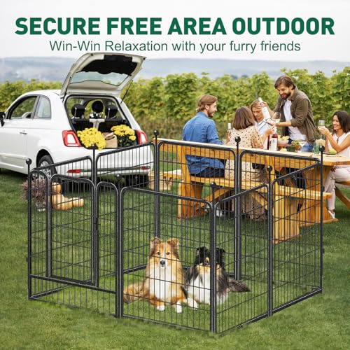 New Generic Outdoor Dog Playpen (8 Panels Metal) | 40 in H, Black