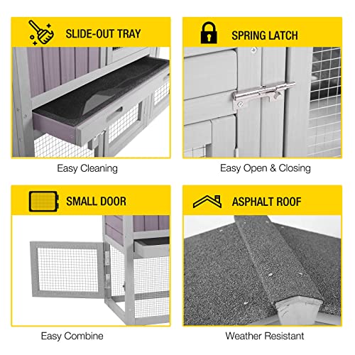 New Aivituvin Rabbit Hutch Chicken Coop Duck House with Run | 114" L × 21" W × 33" H