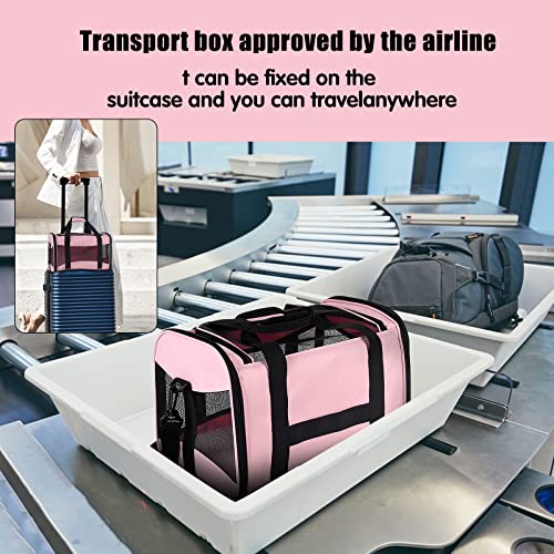 New Top Tasta Soft-Sided Travel Puppy/Cat Carrier, Collapsible | Pink & X-Large (Up to 30 lb)