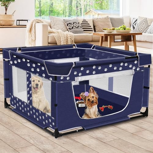 New Generic Puppy Playpen with Zipper Gate | 43.3 × 43.3 in