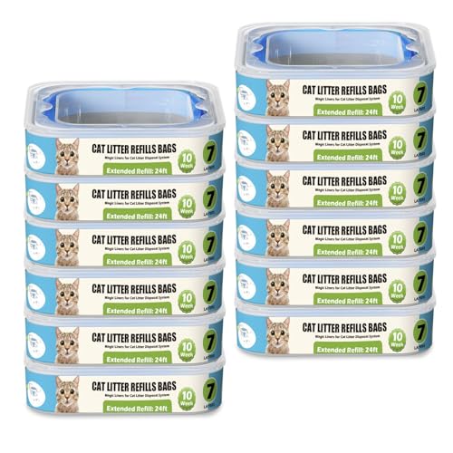 New Cat Litter Refills Cartridge Compatible with Your Genie Litter Standard, Plus and XL Cat Litter Pail | Pack of 12