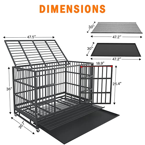 New BOLDBONE Heavy Duty Indestructible & Escape-Proof Dog Crate Cage Kennel | XL XXL - 54/48/42/38 inch