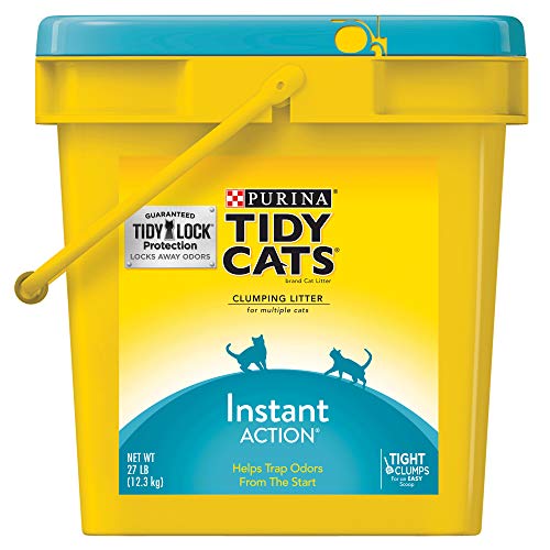 New Purina Tidy Cats Clumping Cat Litter, Instant Action Multi Cat Litter | 27 lb Pail