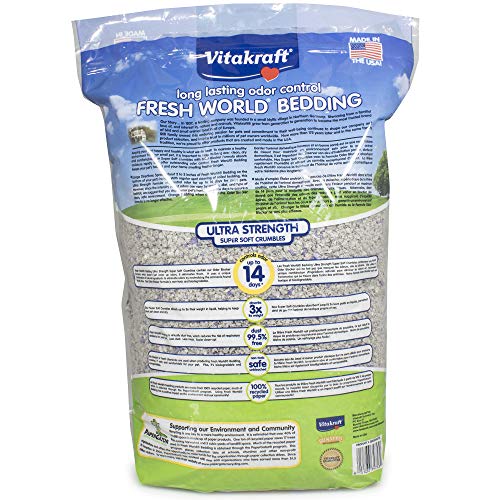 New Vitakraft Fresh World Small Animal Bedding Ultra Strength | Gray, 16 L pack of 2
