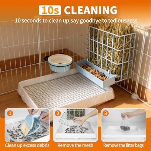 New BESNEW 3 in 1 Rabbit Hay Feeder with Litter Box