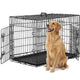 New TFFNEW Large Dog Crate Kennel Metal Wire Double-Door Folding Cage | 48 Inch - Large/Medium