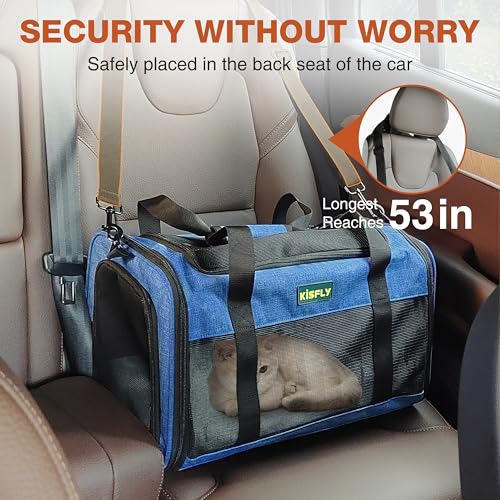 New TSA Approved In Cabin Soft Cat & Dog Carrier | Blue, 17″ × 11″ × 9.5″
