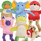 New LECHONG Tough Stuffed Squeaky Plush Bundle | Multi-Color, 5-Pack