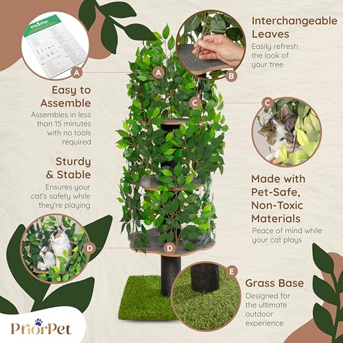 New Cat Tree Scratching Post for Climbing, Hiding and Sleeping | Green-160cm
