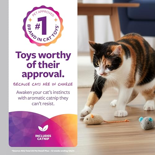 New SmartyKat Skitter Critters Catnip Cat Toys | Gray/Cream & 3 Count