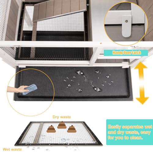 New Ketive Rabbit Hutch Indoor Wooden Bunny Hutch with Stand & Ramp