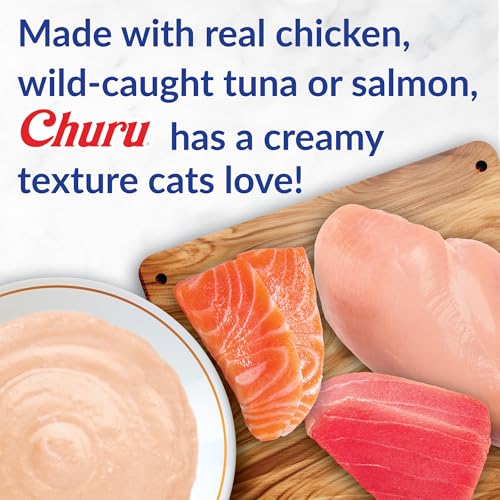 New INABA Churu Cat Treats Creamy Purée | 12 tubes (0.5 oz each), Churu Spoon Holiday Variety Pack