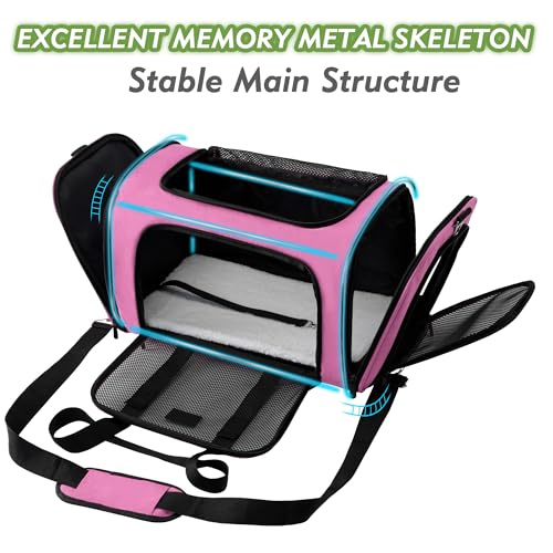 New Soundy Dog & Cat Carrier Bag | Medium Pink, Up to 15 lbs