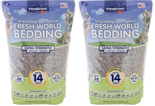 New Vitakraft Fresh World Small Animal Bedding Ultra Strength | Gray, 16 L pack of 2