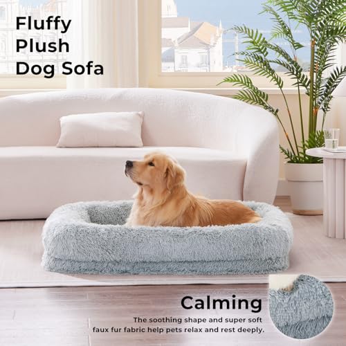 New ZOMISIA Calming Large Sized Dog Bed | Grey, Orthopedic 38"L x 27"W x8"TH
