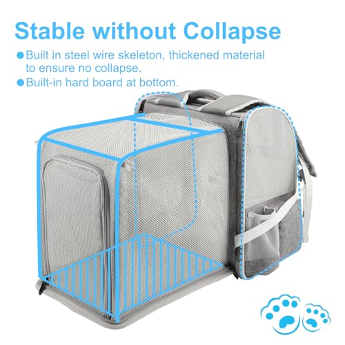 New Texsens Expandable Pet Backpack Carrier | Grey