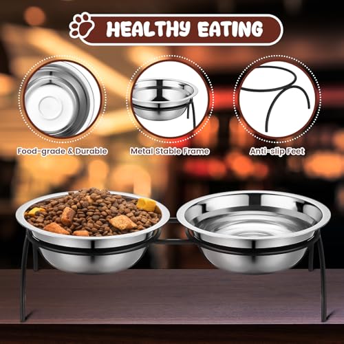 New Yiyiring 12 Pack Stainless Steel Cat Food Bowls with Metal Stand | 12 pack, 5.5 inch