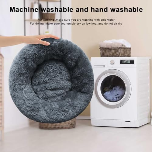 New Nisrada 24 inch Calming Dogs Bed | Dark Gray, 24 Inch