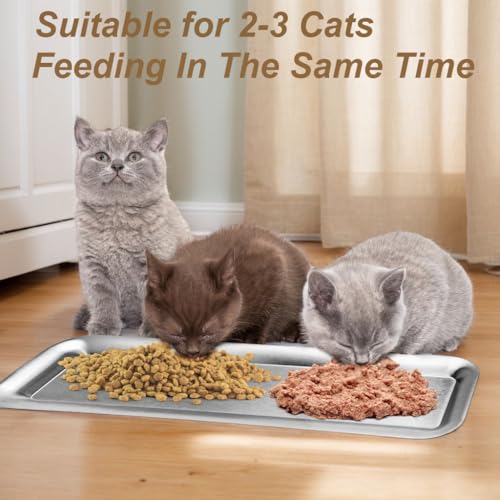 New Cat Food Bowl Extra Wide Stainless Steel Bowls | 2 pack, Stainless steel