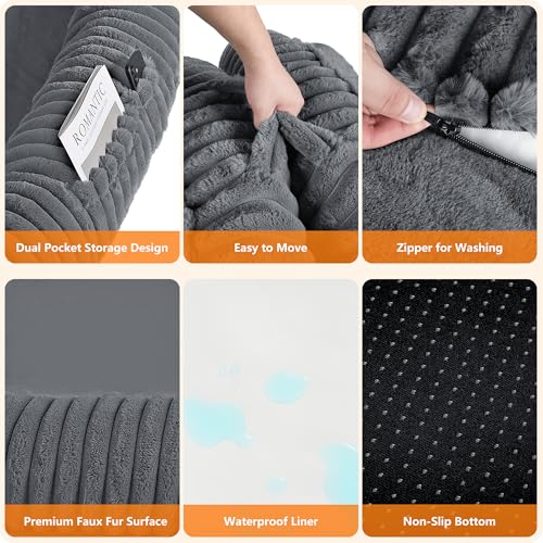 New DANFOOZIO Human Dog Bed for Adult | 71"x41.3"x11", Medium Gray