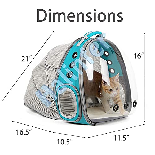 New halinfer Back-Expandable Cat Backpack Space Capsule | Green, Up to 12 lb