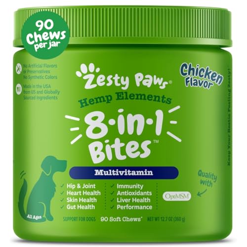 New Zesty Paws 8-in-1 Bites + Hemp Seed | 90 Count