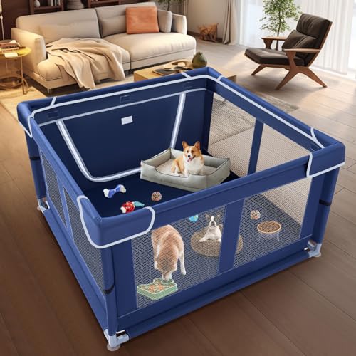 New Generic Puppy Playpen with Gate | Without Cover, Blue
