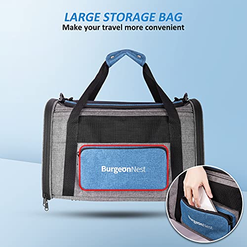 New BurgeonNest Soft-Sided Pet Carrier (4 Windows) | Blue&Gray