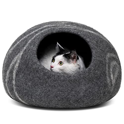 New MEOWFIA Cat Cave (100% Merino Wool) | Dark Grey & Medium