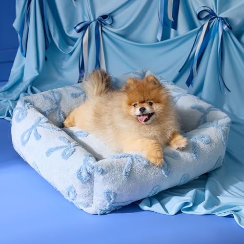 New Lesure Cute Dog Bed for Small Dogs | Ice Blue, 25x21x7inches