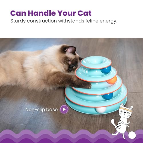 New Petstages Chase Meowtain Interactive 4-Tier Cat Track Toy