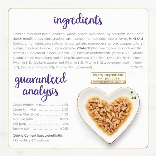 New Fancy Feast Gravy Lovers Chicken and Beef Feast Grilled Wet Cat Food | 24 cans (3 oz each), Chicken and Beef in Gravy