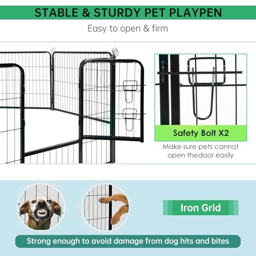 New BestPet Heavy Duty Metal Dog Playpen (16 Panels) | 40 in H, Black