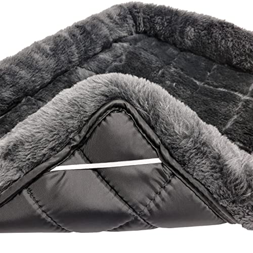 New MidWest Homes for Pets QuietTime Dog Bed - Gray Faux Fur Bolster | 24 Inch, Grey