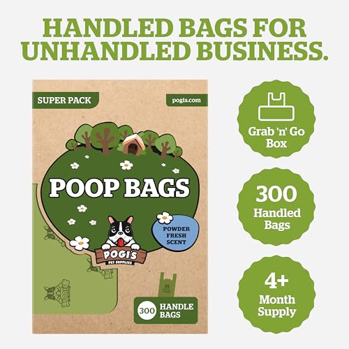 New Pogi’s Dog Poop Bags with Handles | Fresh Scent, 300 Count