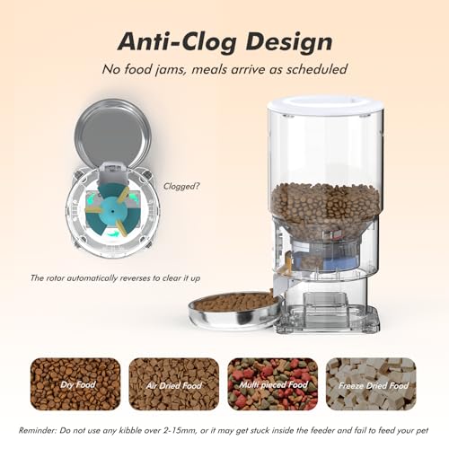 New Automatic Cat Feeder Anti-Clog Cat Food Dispenser | 5L