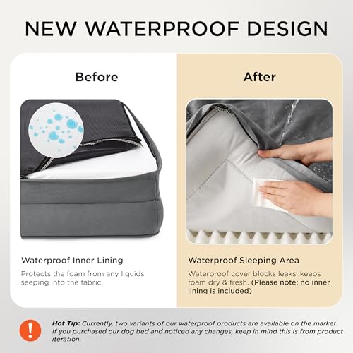 New Bedsure Orthopedic Dog Beds for Small Dogs | Grey, 24"
