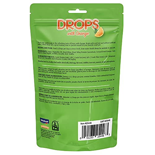 New Vitakraft Drops with Orange Flavor Guinea Pig Treats | 5.3 oz, Pack of 2